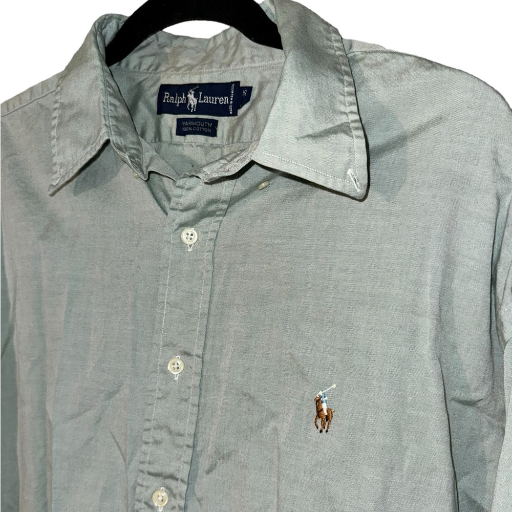 Ralph Lauren Yarmouth Long Sleeve Shirt Sage Green Men’s Size 17 1/2 X 35 - Picture 3 of 4